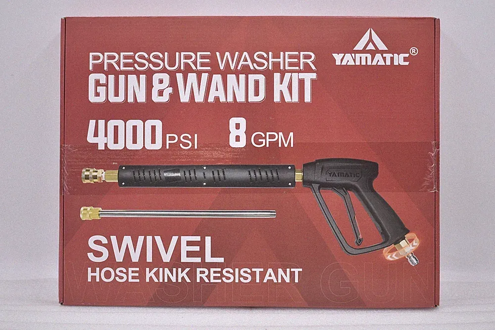 Yamatic Pressure Washer Gun&Wand Kit 4000 PSI 8 GPM - Swivel Hose Kink Resistant
