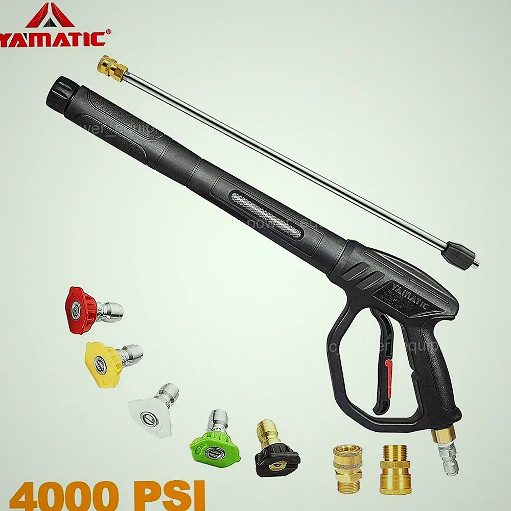 YAMATIC Pressure Washer Gun Wand with Swivel 3/8" Plug & M22 Coupler, 5 Nozzles