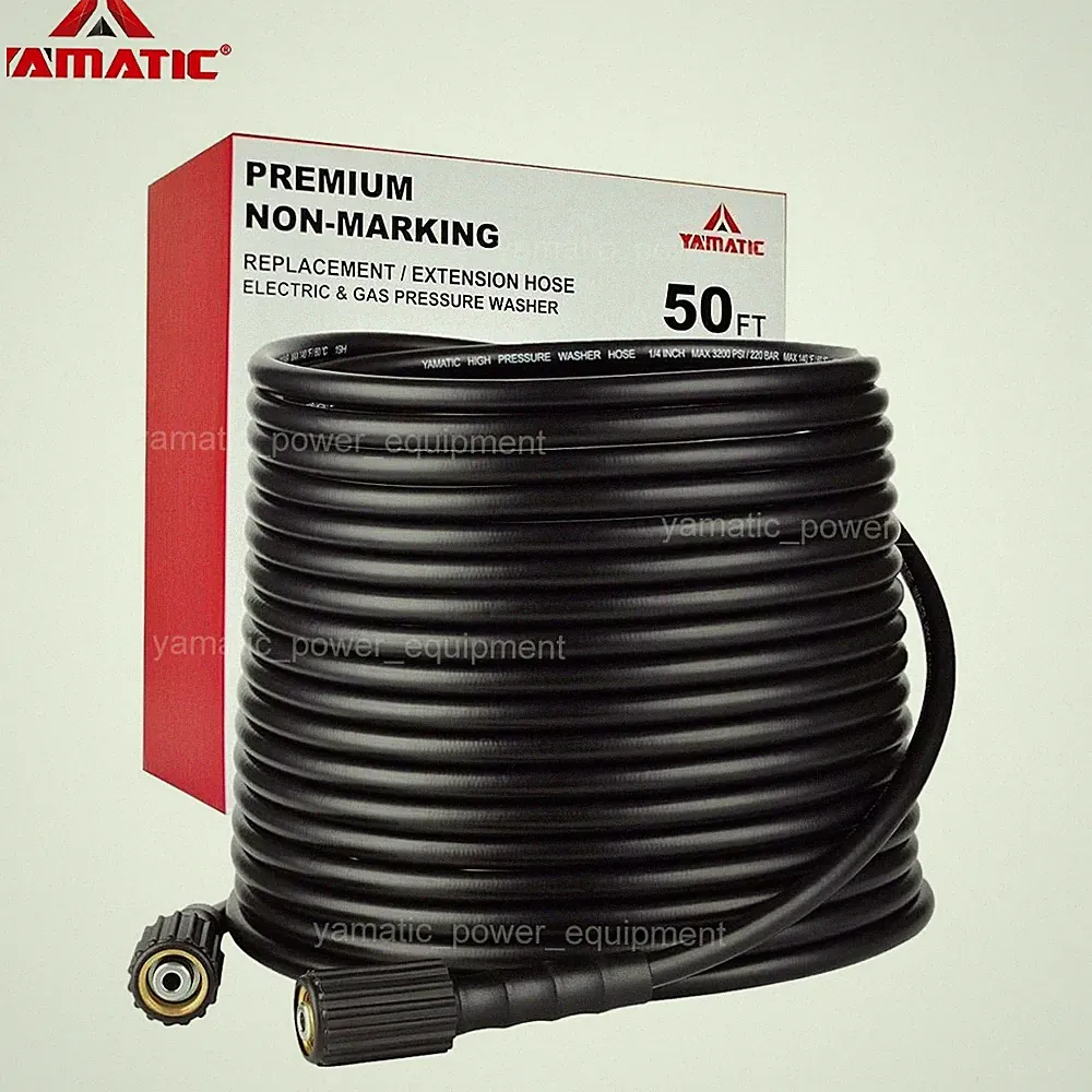 YAMATIC Pressure Washer Hose 1/4" Kink M22-14mm to 3/8" Quick Connect, 3200 PSI
