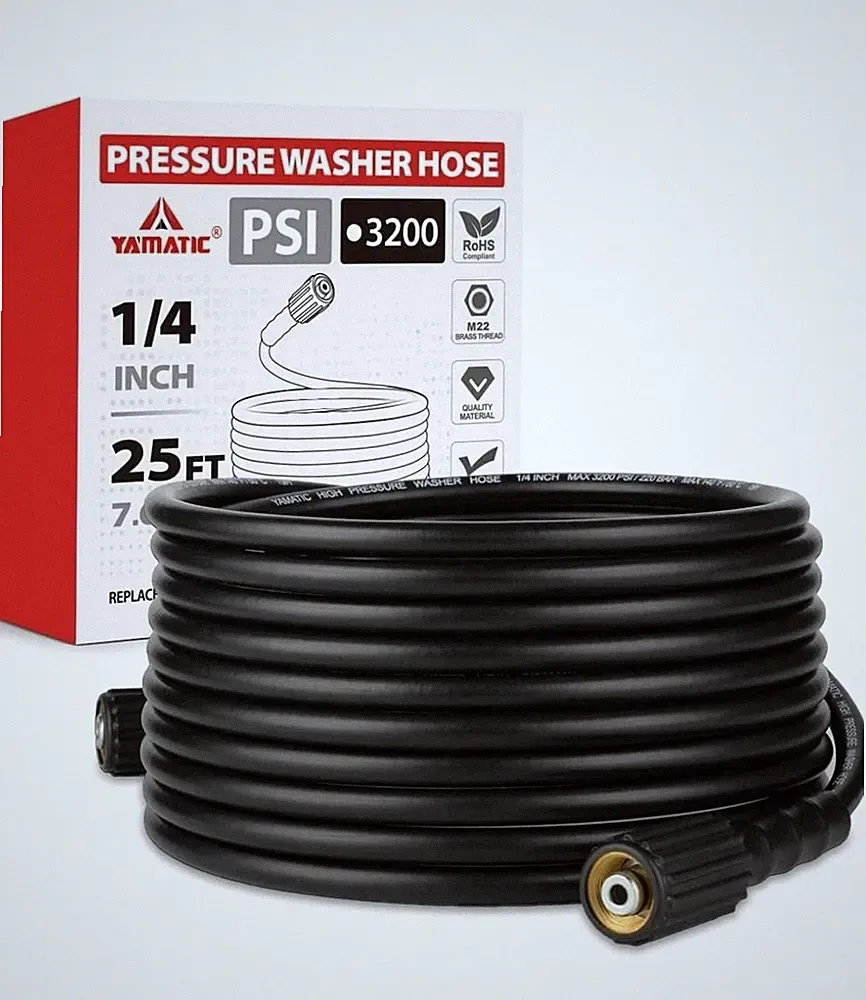 YAMATIC Pressure Washer Hose 25FT x 1/4 3200 PSI for Ryobi Craftsman