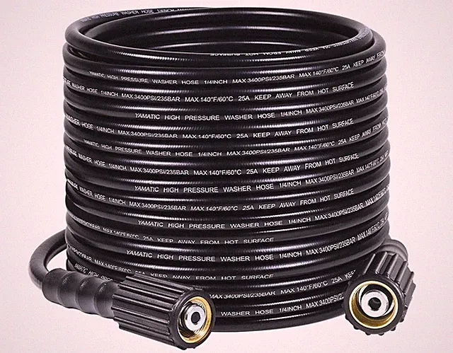 YAMATIC Pressure Washer Hose 50 FT 1/4", 3400 PSI, M22-14mm Females | Kink-Resis