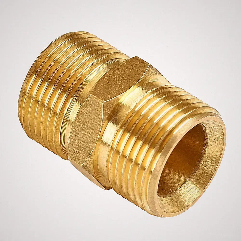 YAMATIC Pressure Washer Hose Connector, Solid Brass Double 1pcs, Golden