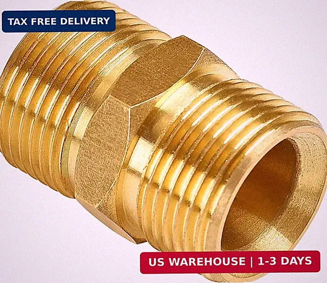 YAMATIC Pressure Washer Hose Connector, Solid Brass Double M22-14mm Male Coupler