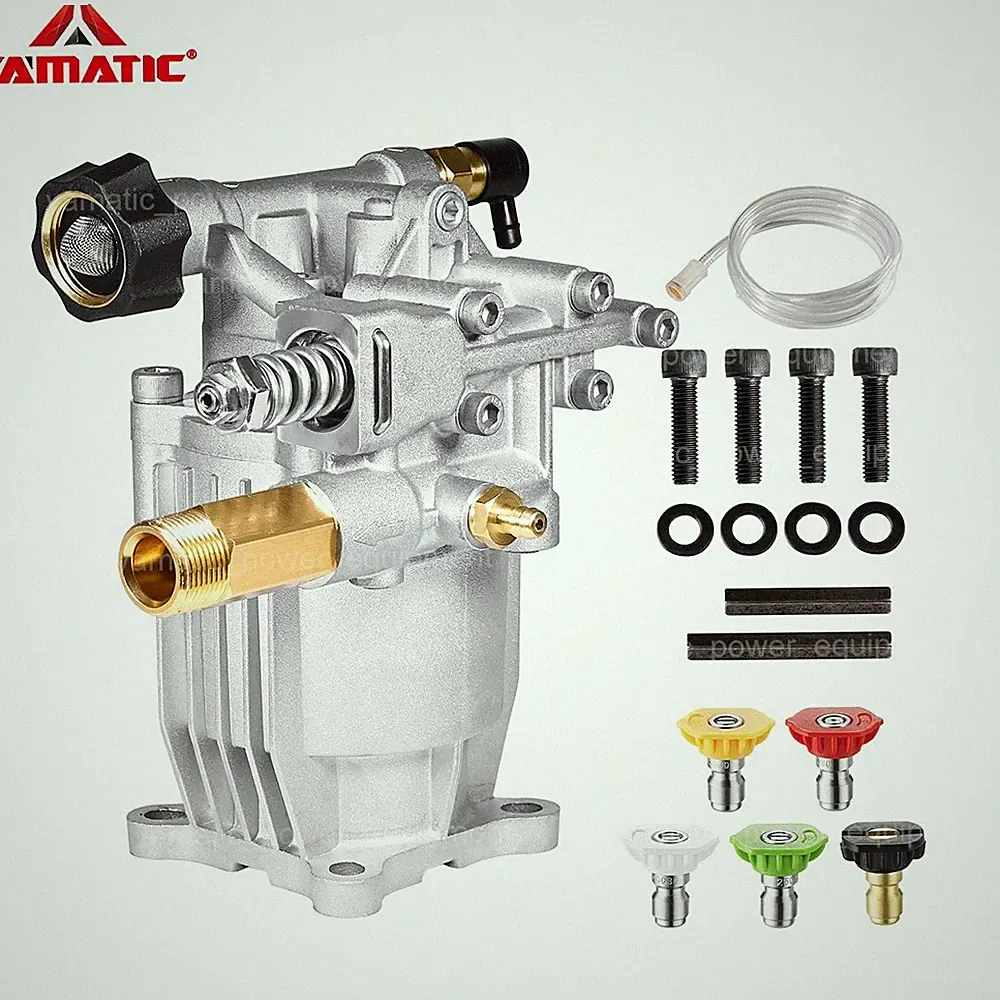 YAMATIC Pressure Washer Pump 3/4'' Shaft 3400 PSI with Nozzles & Kits