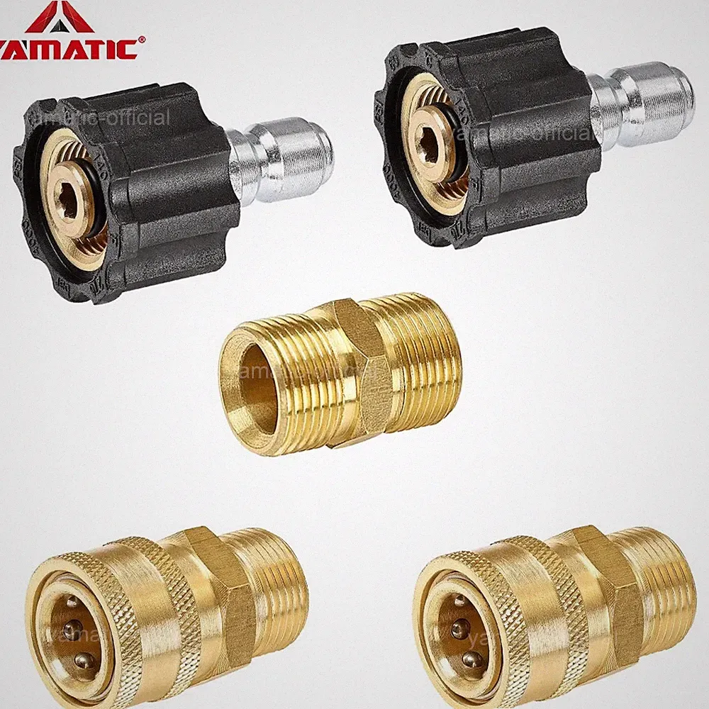 YAMATIC Pressure Washer Quick Couplers M22-14mm to 3/8" Connectors 5000 psi