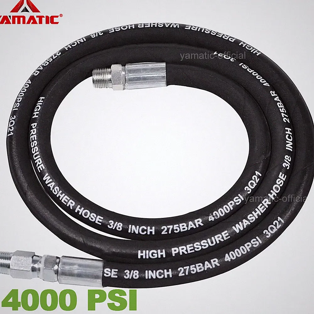 YAMATIC Pressure Washer Whip Hose 3/8" Jumper Hose w. Stainless Steel Connector