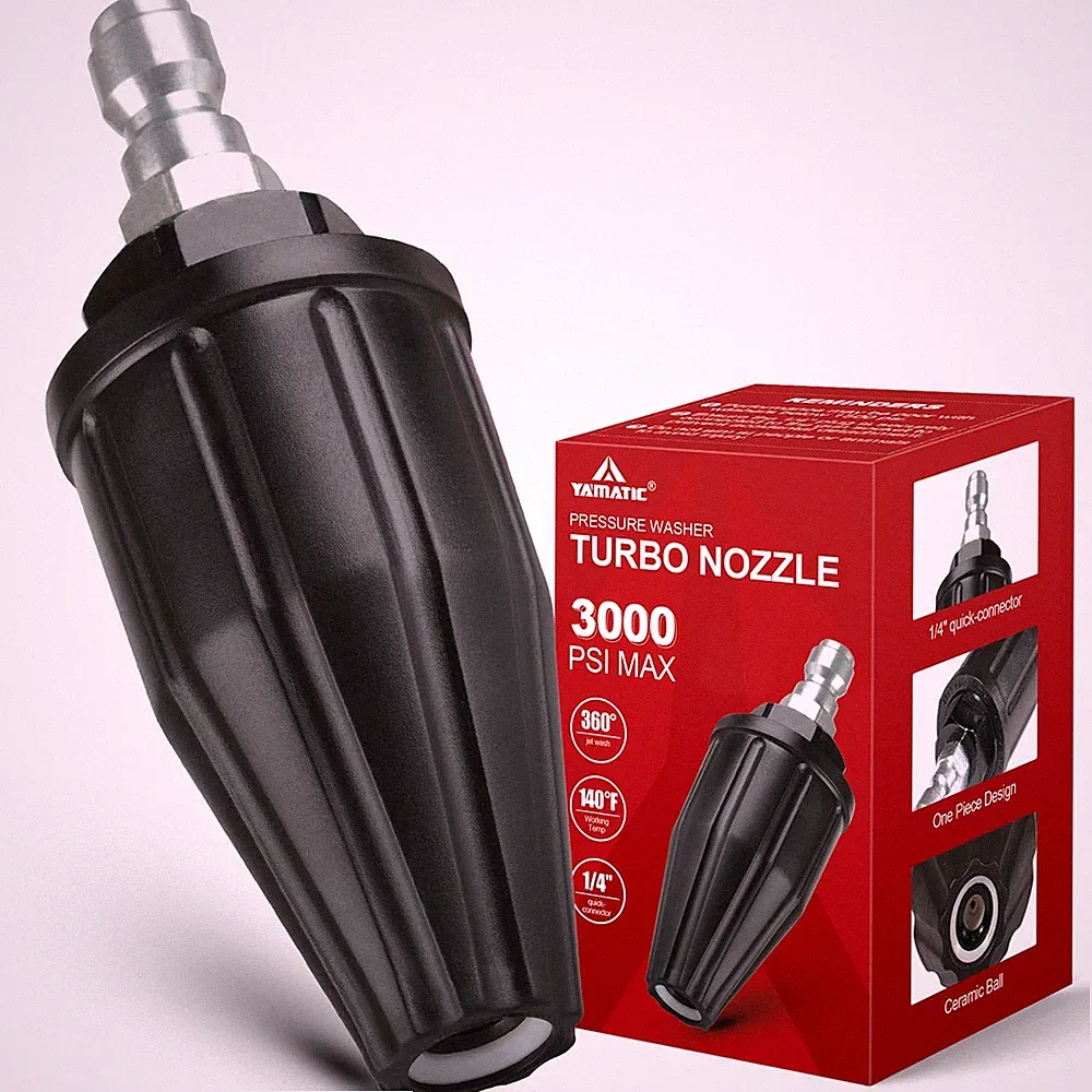 YAMATIC Rotating Turbo Nozzle for Pressure Washer, 3000 PSI, 1.2-3.0 GPM
