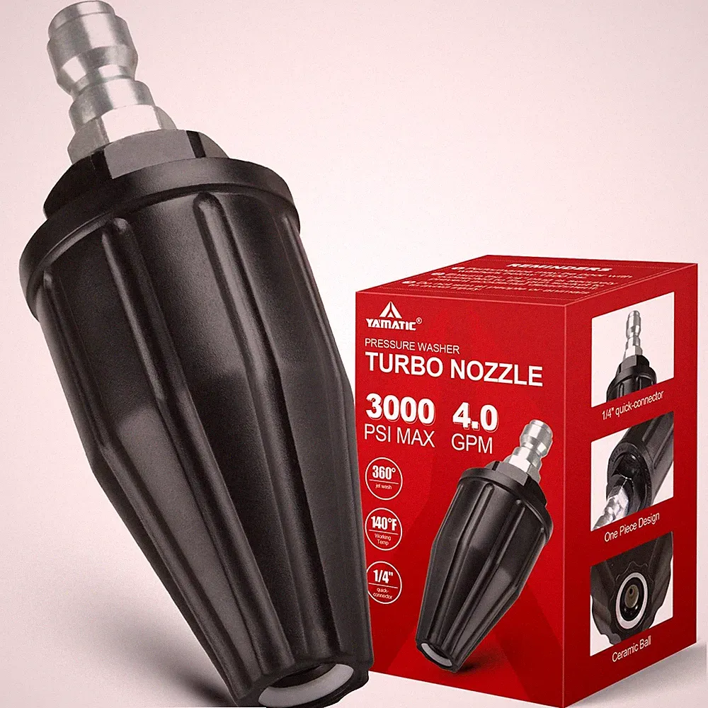 YAMATIC Rotating Turbo Nozzle for Pressure Washer, 3000 PSI, 1.2-3.0 GPM
