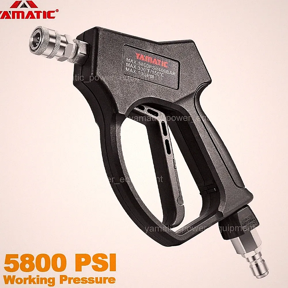 YAMATIC Stainless Steel Short Pressure Washer Gun 5800 PSI, with Quick Connect