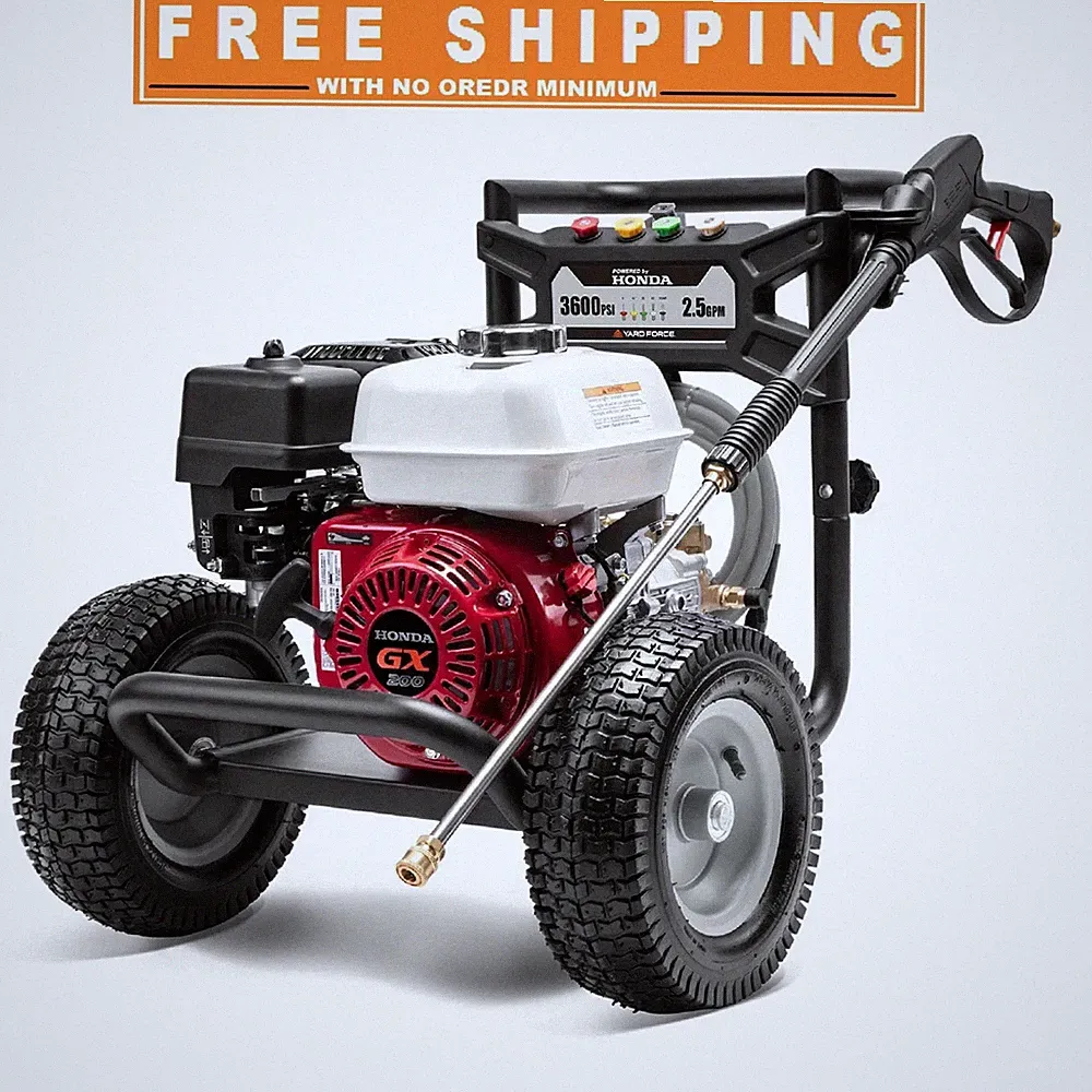 Yard Force 3600PSI 2.5GMP Honda GX200 196cc Gas Pressure Washer with high perfor