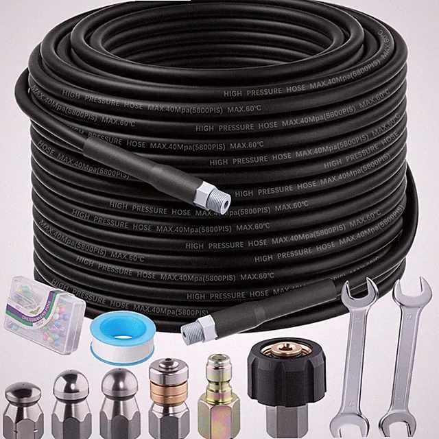 YiaChuii Sewer Jetter Kit 100FT for Pressure Washer 5800PSI Drain Cleaner Hos...