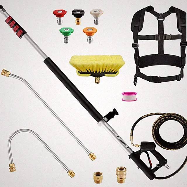 YLWSHRNT WW-2 Telescoping Pressure Washer Wand 24 ft Aluminum with 5 Nozzle Tips