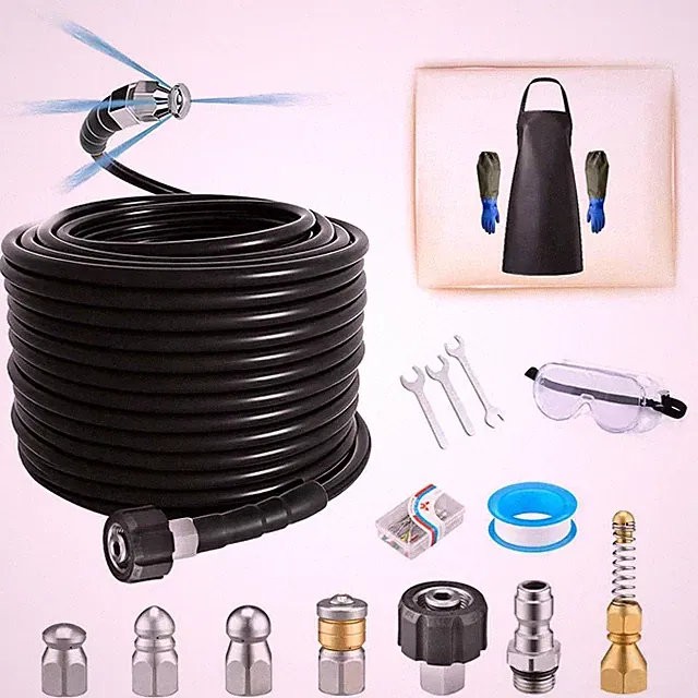 Z1UTOM0RO 100FT Sewer Jetter Kit for Pressure Washer,1/4 Inch NPT Sewer Jetti...