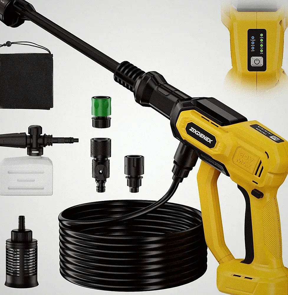 ZixDeNex ZIX-PW20 Cordless Portable Pressure Washer 3 Level Speed Adj 1000 PSI